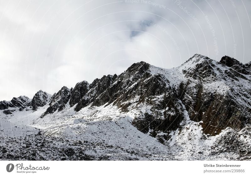 At the Rettenbach Glacier, Sölden, Austria Environment Nature Landscape Earth Air Sky Clouds Autumn Weather Ice Frost Snow Rock Alps Mountain Rettenbachferner