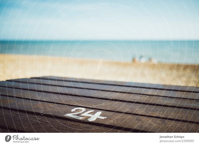 Advent calendar with 24 doors Nature Landscape Contentment Anticipation Brighton Christmas & Advent Advent Calendar Digits and numbers Typography Beach Table