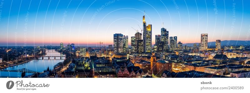 Frankfurt Panorama Business Town Skyline High-rise Architecture Luxury Vacation & Travel City cityscape panorama Bench finance buildings Evening Twilight