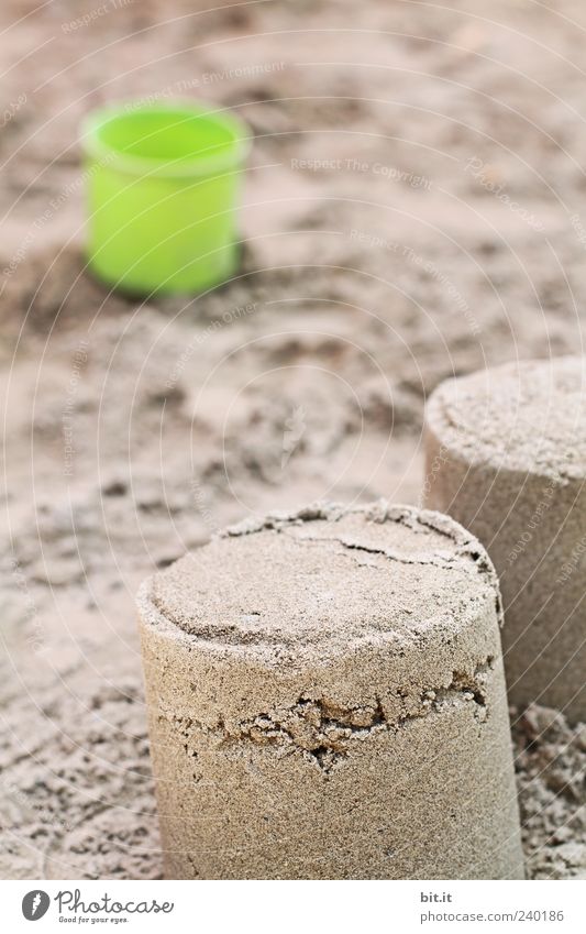 on the local beach... Playing Sand natural Brown Sandpit Sandcastle Sand cake Bucket Children's game Playground Toys Plastic Exterior shot Structures and shapes