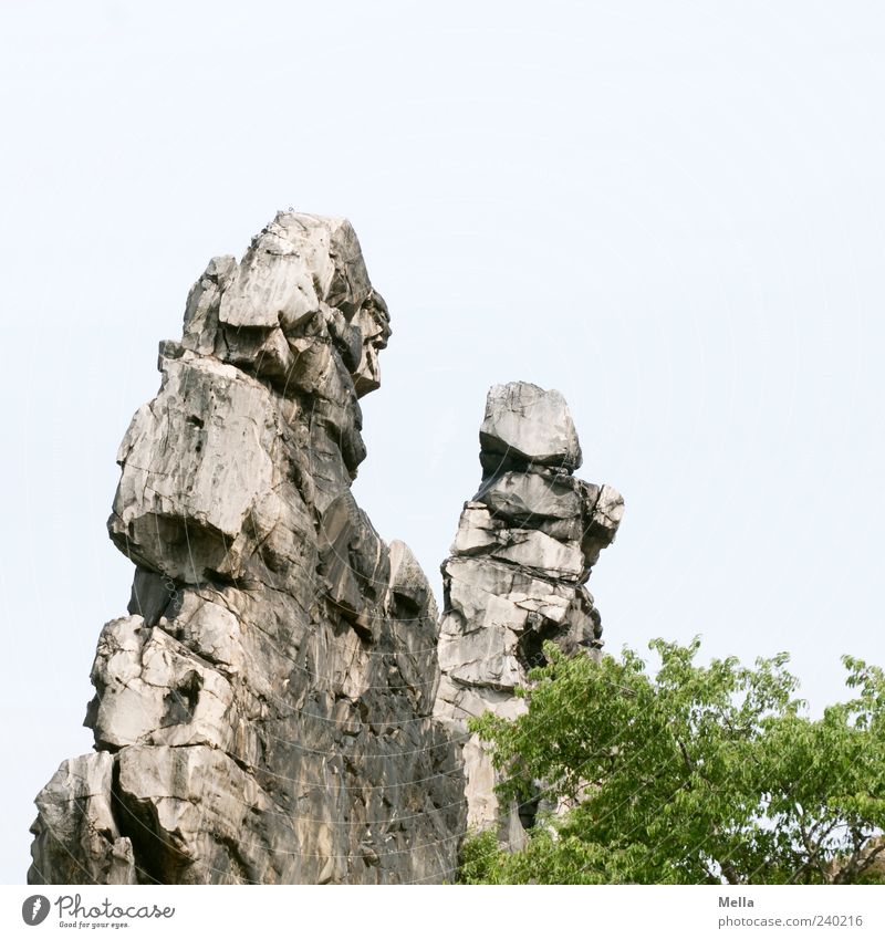 Rockbeat Duel Environment Nature Landscape Mountain Stone Stand Sharp-edged Firm Large Natural Bizarre Harz Opposite Colour photo Exterior shot Deserted