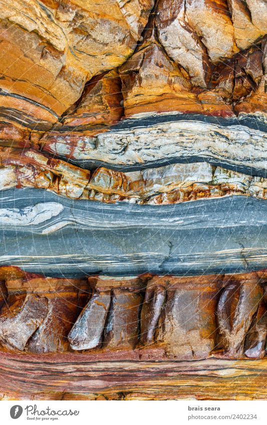 Sedimentary rocks texture Beach Ocean Education Science & Research Geology Profession Geologist Art Environment Nature Earth Coast Tourist Attraction Stone Blue