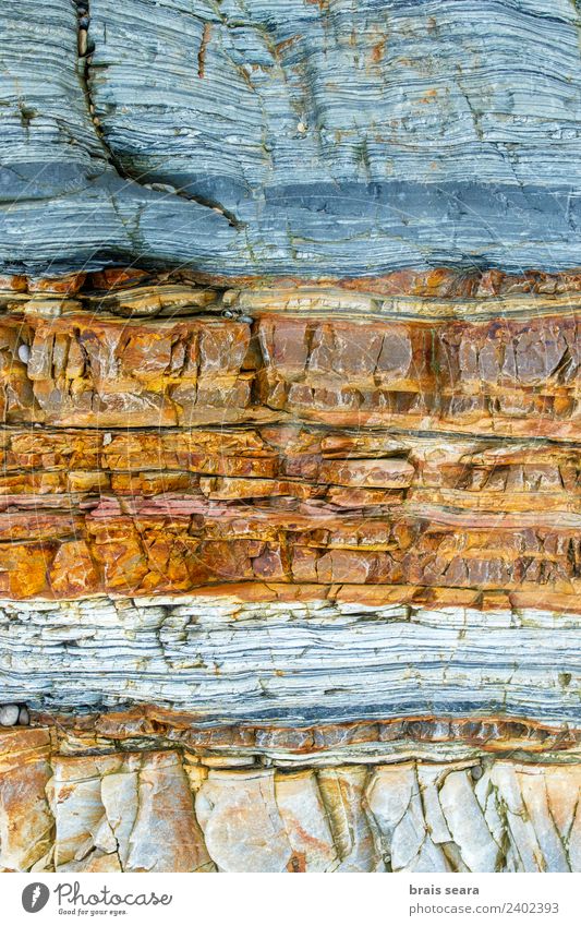 Sedimentary rocks texture Beach Ocean Wallpaper Science & Research Geology Profession Geologist Environment Nature Earth Rock Coast Stone Yellow Turquoise