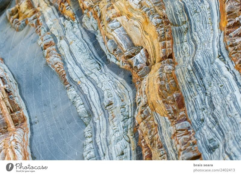 Sedimentary rocks texture Beach Ocean Wallpaper Education Science & Research Geology Profession Geologist Environment Nature Earth Rock Coast Stone Blue Yellow