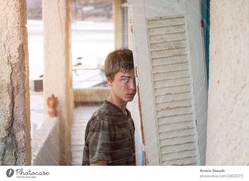 portrait of a young man in a ruin Lifestyle Style Beautiful Senses Vacation & Travel Trip Adventure Summer Ocean Human being Masculine Young man