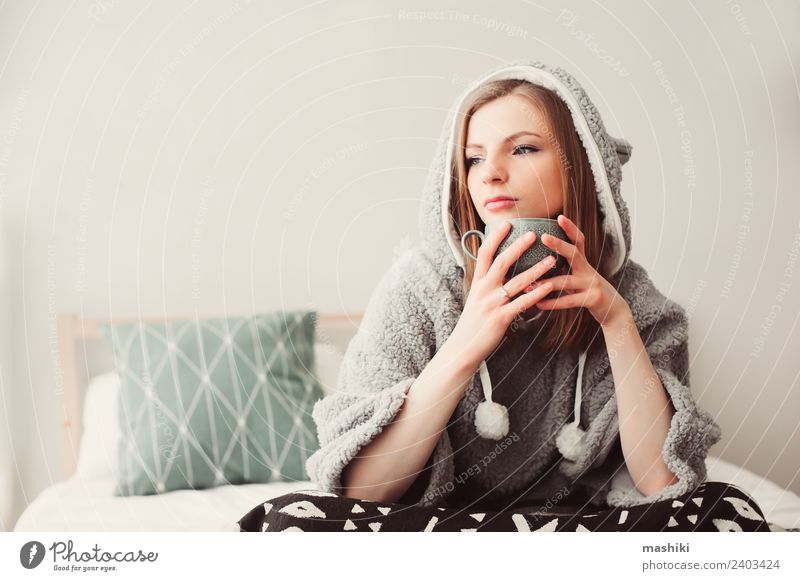 Photo Satisfied Relaxed Woman Resting Home Stock Photo 1059623708, Shutterstock