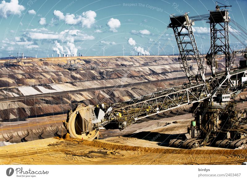 The Monster of Garzweiler Work and employment Miner Workplace Industry Energy industry Coal power station Soft coal dredger Mechanical shovel Man Adults 1