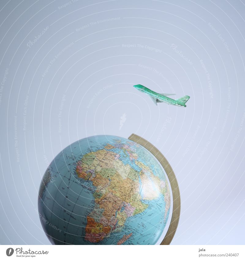 world tour Vacation & Travel Tourism Freedom Aviation Airplane Passenger plane Globe Flying Earth Colour photo Interior shot Deserted Copy Space top