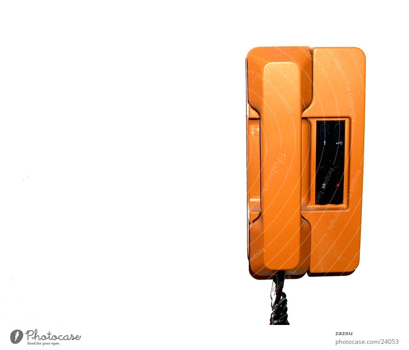 In-house telephone 70s Telephone Intercom Seventies Door opener Receiver Wall-mounted telephone Living or residing Orange