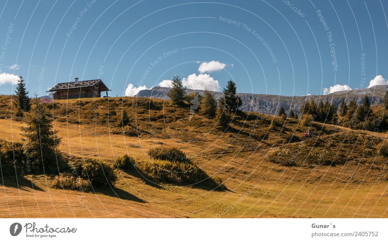 Mountain hut on the famous Alpe di Siusi, Sciliar, Indian Summer Relaxation Vacation & Travel Tourism Trip Adventure Freedom Camping Summer vacation Hiking