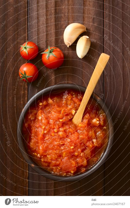 Homemade Marinara or Pomodoro Tomato Sauce Vegetable Vegetarian diet Fresh Healthy Red food marinara pomodoro Home-made Italian Garlic Mediterranean chunky Dish