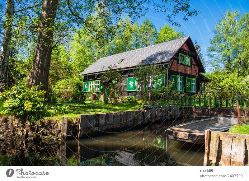 Building in the Spreewald in Lehde Relaxation Vacation & Travel Tourism House (Residential Structure) Nature Landscape Water Spring Tree Forest River Village