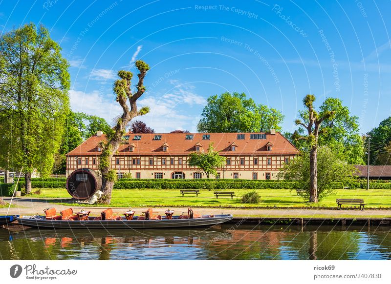 Large Spree harbour in Lübbenau Relaxation Vacation & Travel Tourism House (Residential Structure) Clouds Spring Tree Harbour Building Architecture Roof