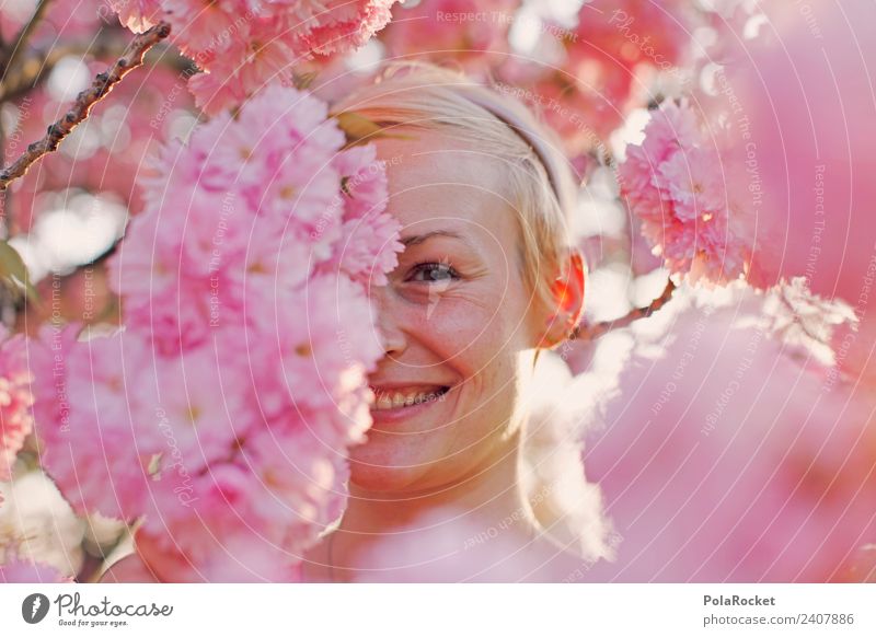 #A# Spring view Art Esthetic Hide Playing Woman Face of a woman Pink Rose glasses Grinning Smiling Impish Spring fever Spring day Spring colours