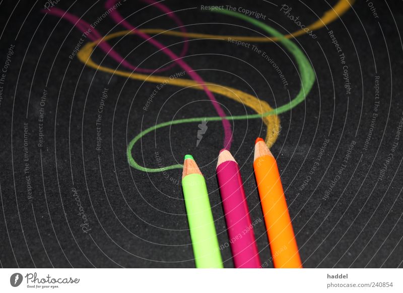 color whirl Art Stationery Paper Happiness Fresh Multicoloured Yellow Green Violet Red Crayon Painting (action, artwork) Colour photo Studio shot Detail