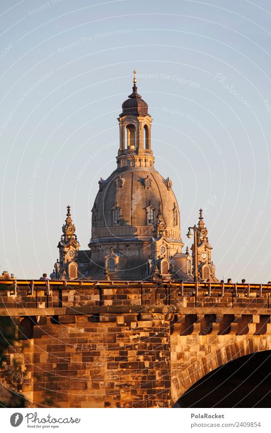 #A# Dresden lady Art Work of art Esthetic Elbufer Saxony Germany Tourist Attraction City trip Roof Domed roof Frauenkirche Baroque baroque city Augustusbrücke