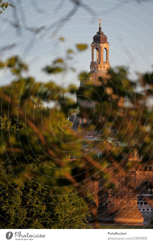 #A# Shy Dresden girl Art Work of art Esthetic Elbufer Frauenkirche Old town Baroque Manmade structures Tourist Attraction City trip Capital city Domed roof