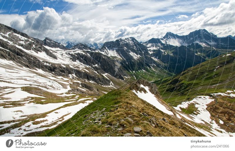 emperor's valley Calm Vacation & Travel Trip Freedom Summer Mountain Nature Landscape Sky Clouds Storm clouds Beautiful weather Snow Alps Lechtal