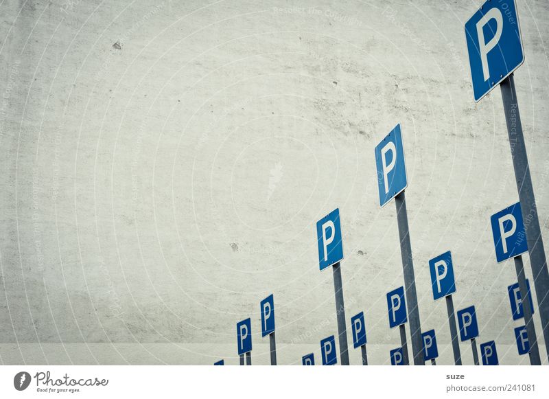 parking space Places Wall (barrier) Wall (building) Transport Sign Signs and labeling Road sign Funny Blue Gray Parking lot Search for a parking space