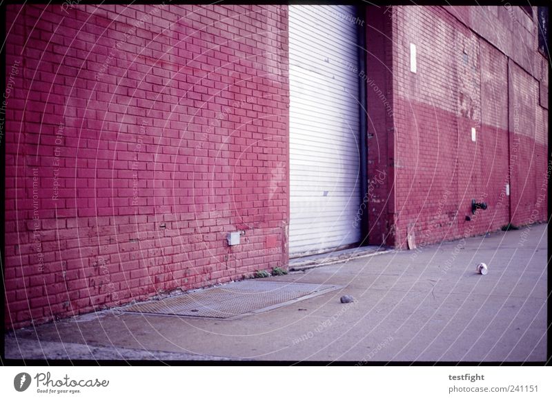 slow century Port City Industrial plant Manmade structures Building Architecture Old Warehouse Depot Gate Rolling door Mug Trash Red Brick facade