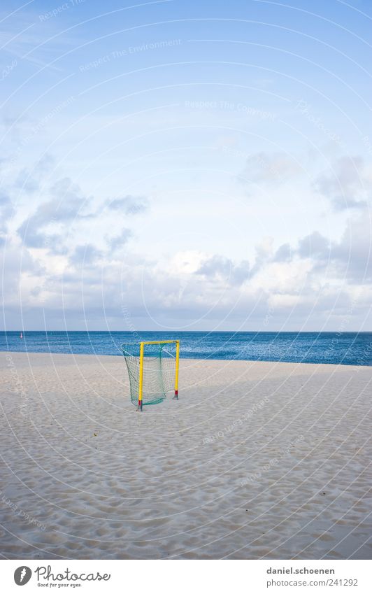 Closing time at SC S. Leisure and hobbies Vacation & Travel Summer Summer vacation Beach Ocean Sporting Complex Football pitch Sand Sky Beautiful weather Coast