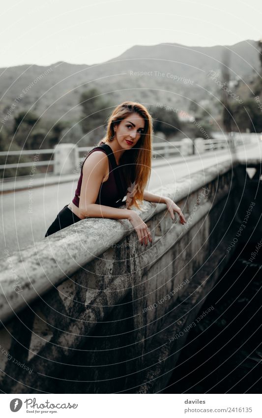 Portrait of woman in a bridge over the river. Lifestyle Beautiful Vacation & Travel Tourism Human being Woman Adults 1 18 - 30 years Youth (Young adults) Nature