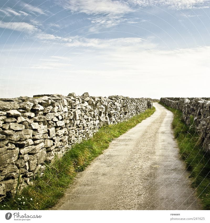 dirt road Hiking Relaxation Tourism Lanes & trails Far-off places Footpath Ireland Stone Horizon To go for a walk Target Colour photo Exterior shot Deserted