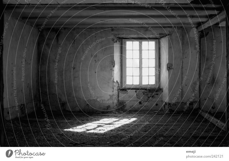 Room for thoughts House (Residential Structure) Wall (barrier) Wall (building) Window Old Dark Creepy Empty Vacancy Uninhabited Loneliness Frame Negative