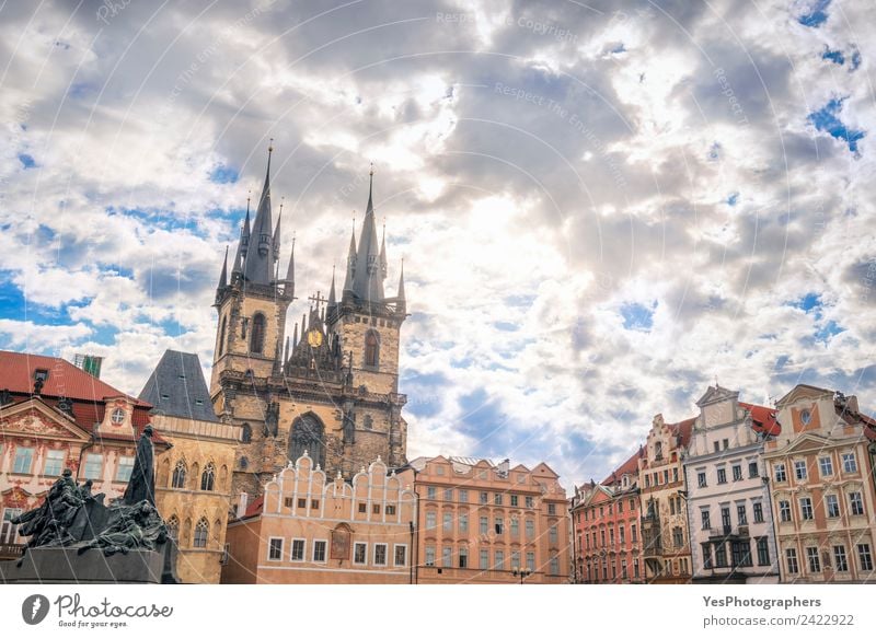 Buildings from Old Town of Prague City Lifestyle Beautiful Vacation & Travel Summer Art Landscape Old town Places Architecture Tourist Attraction Gold