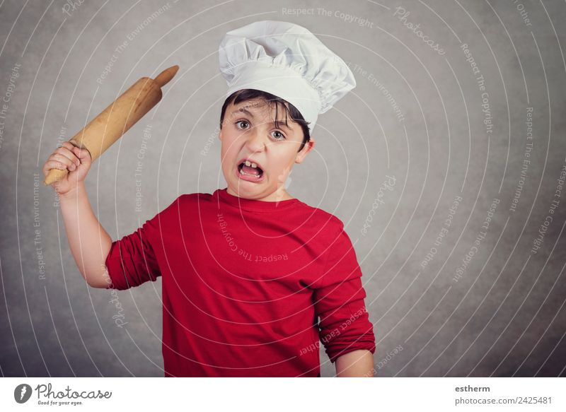 angry cook child Food Nutrition Lifestyle Kitchen Work and employment Profession Cook Gastronomy Human being Masculine Child Toddler Boy (child) Infancy 1