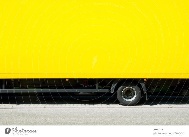 hangers Work and employment Economy Logistics Company Transport Means of transport Truck Trailer Driving Yellow Colour Competition SME Services Colour photo