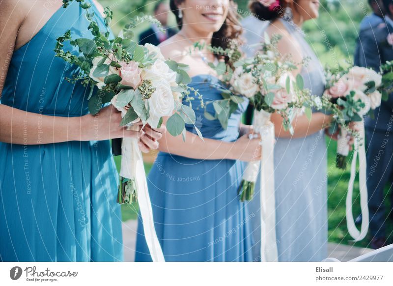 Bridesmaids Elegant Style Hair and hairstyles Human being Young woman Youth (Young adults) Woman Adults 18 - 30 years To enjoy Emotions Joy Happiness
