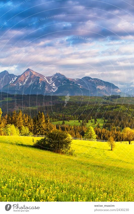 Inspiring evening light in spring. Sunset in Tatra Mountains Beautiful Vacation & Travel Tourism Summer Nature Landscape Sky Clouds Spring Beautiful weather