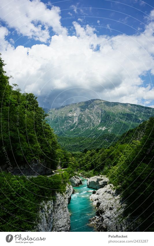 #S# White water perfection Nature Happy Contentment Sky Water Whitewater Turquoise Blue Considerable Green Nature reserve Stone Slovenia Melt water Kayak