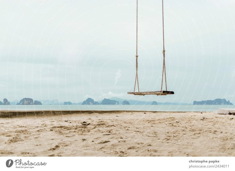 Swing on the beach Contentment Leisure and hobbies Vacation & Travel Far-off places Freedom Summer Summer vacation Beach Ocean Thailand Hang Joy To swing Asia