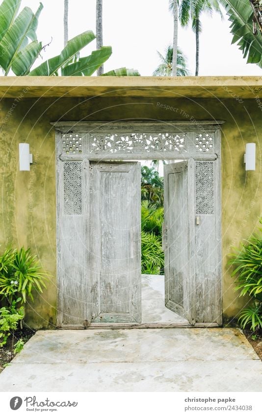 When a door closes... Vacation & Travel Far-off places House (Residential Structure) Garden Beautiful weather Thailand Wall (barrier) Wall (building) Door Old
