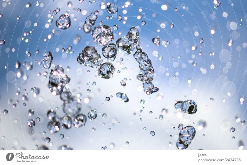 splash Water Drops of water Sky Beautiful weather Flying Fluid Fresh Glittering Bright Cold Near Wet Positive Soft Blue Healthy Nature Refrigeration Refreshment