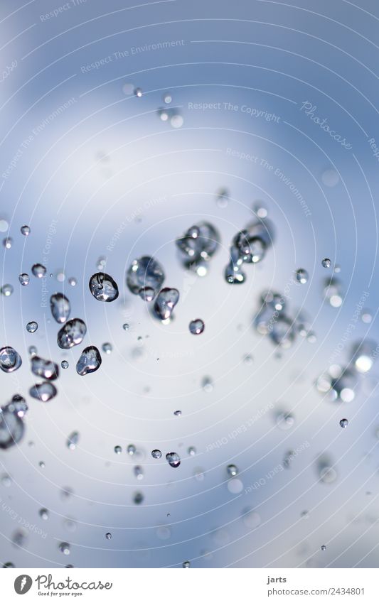 refreshed Water Drops of water Sky Summer Beautiful weather Flying Fluid Fresh Healthy Glittering Wet Natural Nature Refreshment Refrigeration Colour photo