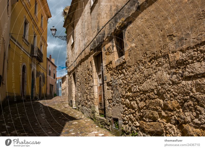old alley, Sardinia Vacation & Travel Tourism Trip City trip Summer Sky Beautiful weather sedini Italy Small Town Downtown Old town Deserted