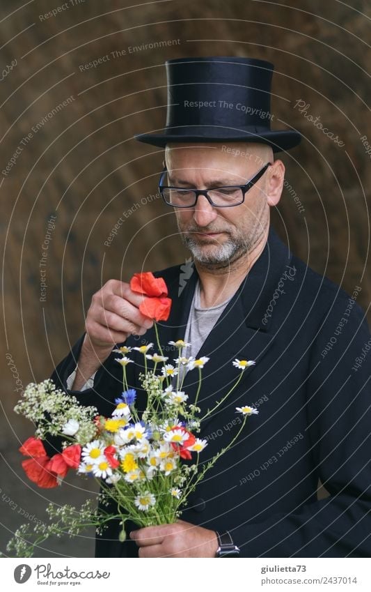 ...the right decision? | UT Dresden Masculine Man Adults Male senior Life 1 Human being 45 - 60 years Suit Eyeglasses Hat Top hat Sadness Black Concern