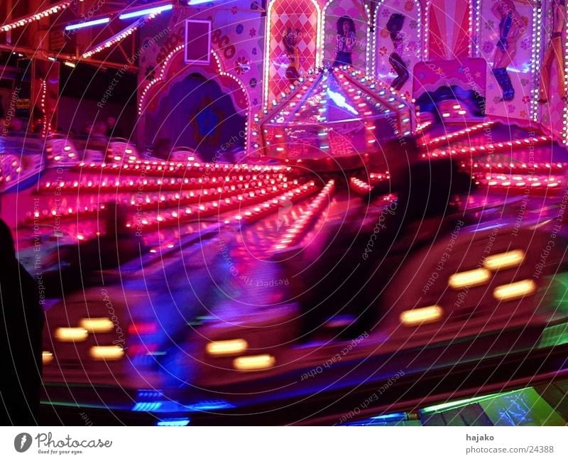 all-round Carousel Blur Fairs & Carnivals Leisure and hobbies fast ride Movement Light Evening