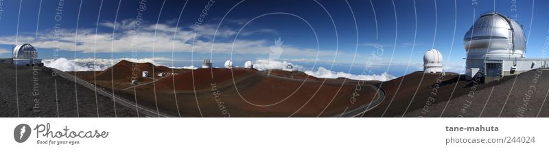 Observatories on Mauna Kea (Big Island, Hawaii) - Panorama Astronomy Science & Research Advancement Future High-tech Astronautics Observatory Nature Sky Horizon