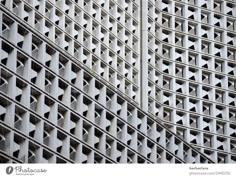 complex | Stuttgart Views Town Downtown High-rise Architecture Wall (barrier) Wall (building) Facade Metal Steel Modern Many Gray Esthetic Design Style