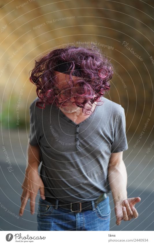 rock it Human being Masculine Man Adults Life 1 45 - 60 years Music Musician Guitar Hair and hairstyles Long-haired Curl Happiness Emotions Moody Joy