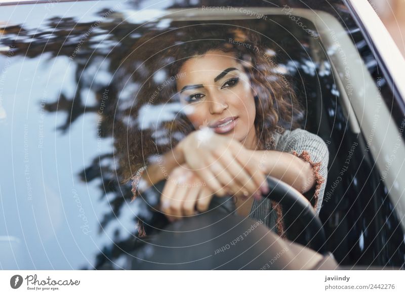 Beautiful young arabic woman inside a nice white car Lifestyle Hair and hairstyles Face Vacation & Travel Trip Human being Young woman Youth (Young adults)