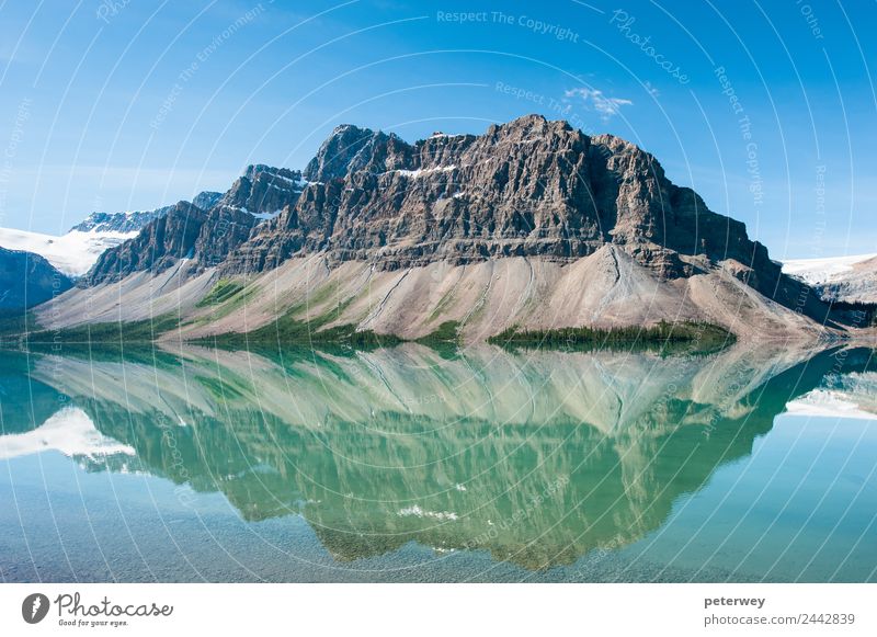 Bow Lake in Banff National Park, Canada Trip Mountain Hiking Nature Landscape Blue Gray Alberta Alpine autumn beautiful beauty bow calm Canadian clear cloud