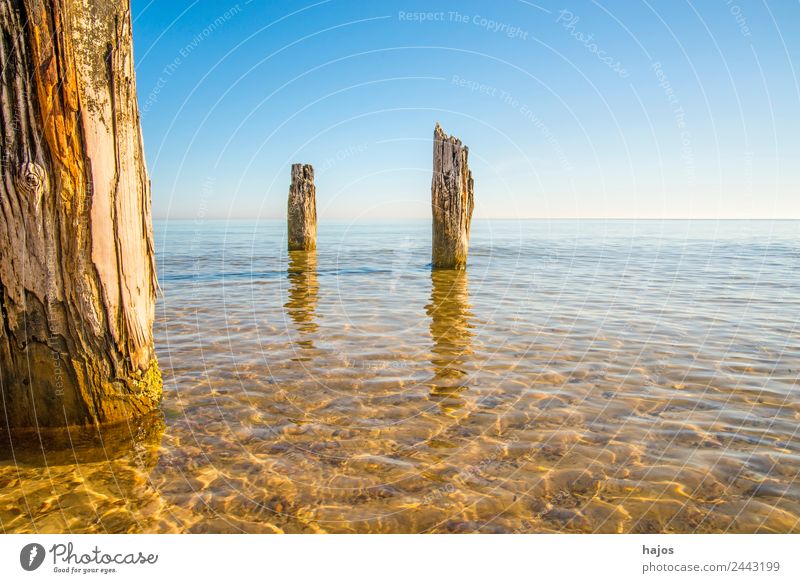 Stolpmünde, Baltic Sea in Poland with remains of a war mole Vacation & Travel Tourism Summer Beach Nature Sand Historic Blue Ustka Ocean clear Sky vacation