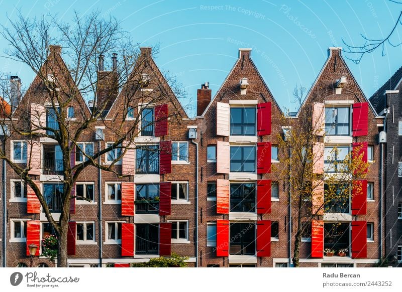 Beautiful Architecture Of Dutch Houses In Amsterdam Style Design Vacation & Travel Tourism House (Residential Structure) Autumn Small Town Capital city Downtown