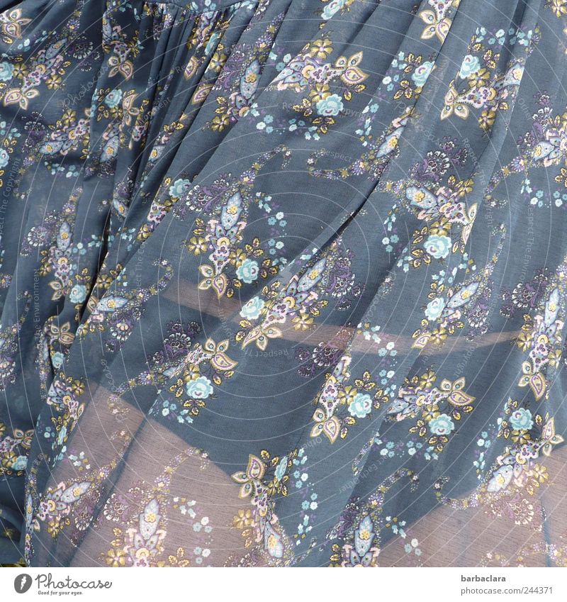 buzzer skirt Summer Feminine Woman Adults 1 Human being Dress Cloth pattern Flowery pattern To enjoy Lie Thin Beautiful Blue Joie de vivre (Vitality) Romance