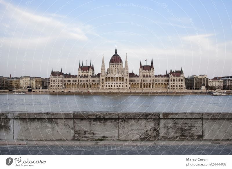 Hungarian Parliament house and Danube architecture background blue budapest building city cityscape danube day europe famous gothic government hungarian hungary